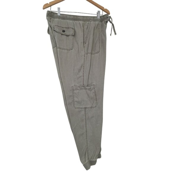 C&C California Cargo Jogger Pants Women L Green Minimalist Travel Elastic Wasit - Picture 3 of 13